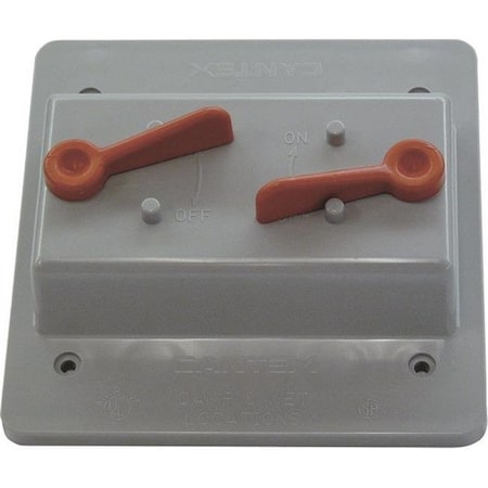 Cantex Box Cover, Switch Box Type, 2 Gang, PVC 3368271
